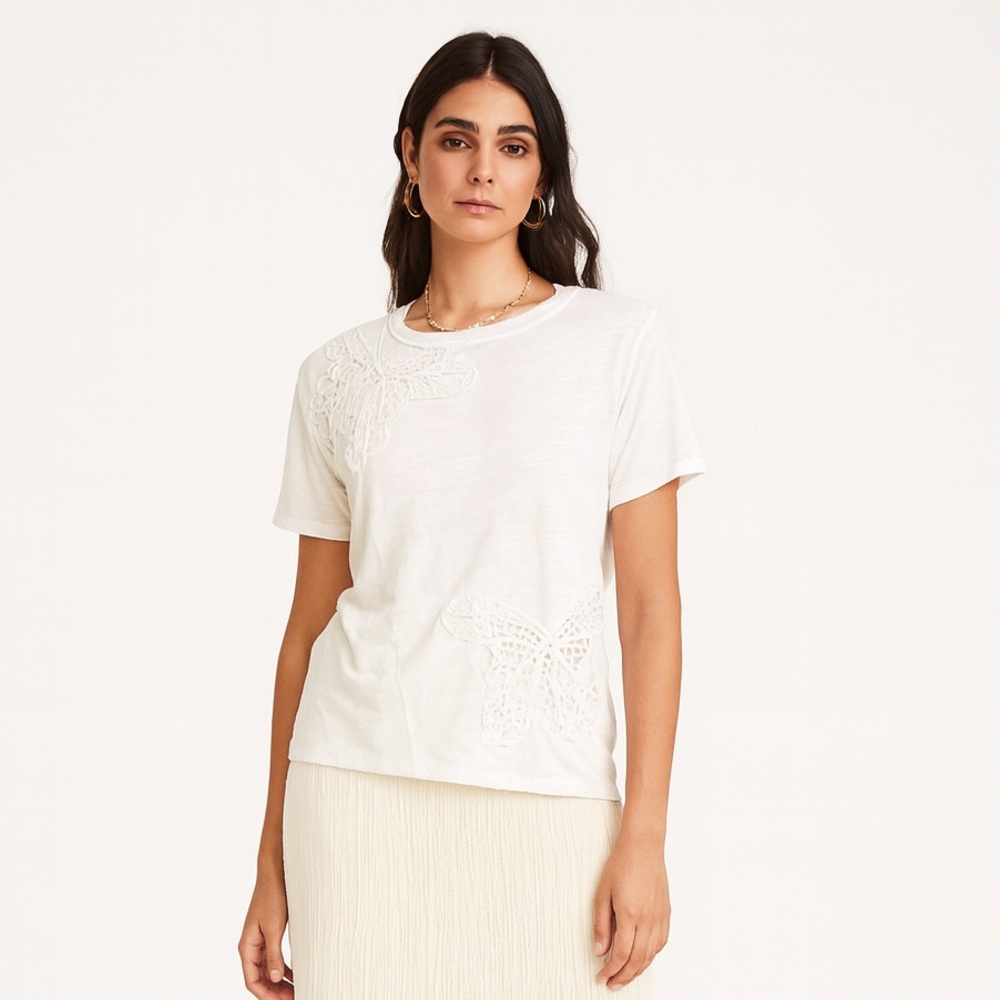 Casual Boho Butterfly Short Sleeve Top NWT